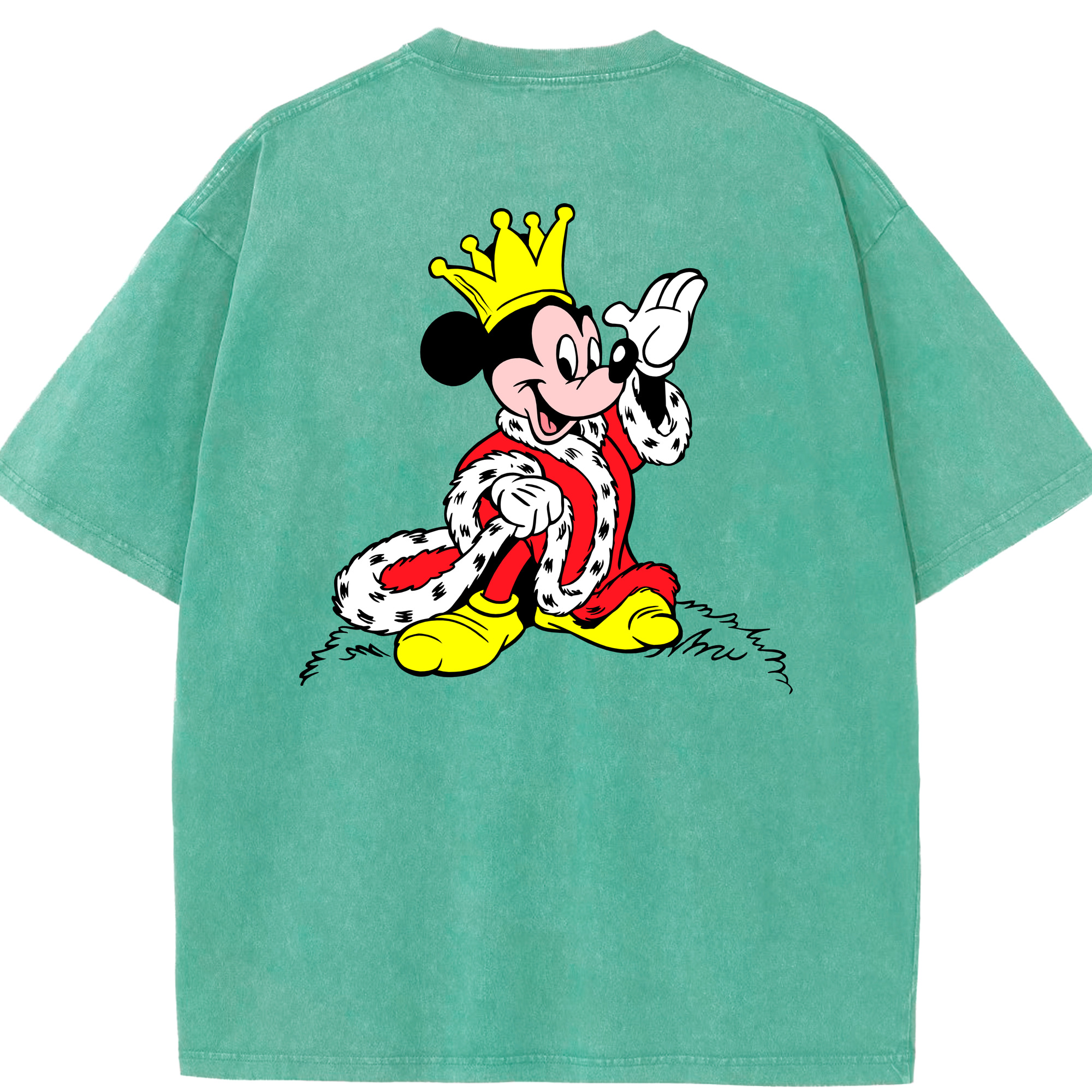（画像用） ミッキーマウス Mickey Mouse 綿100% ヴィンテージ風 半袖Tシャツ（背面プリント）
